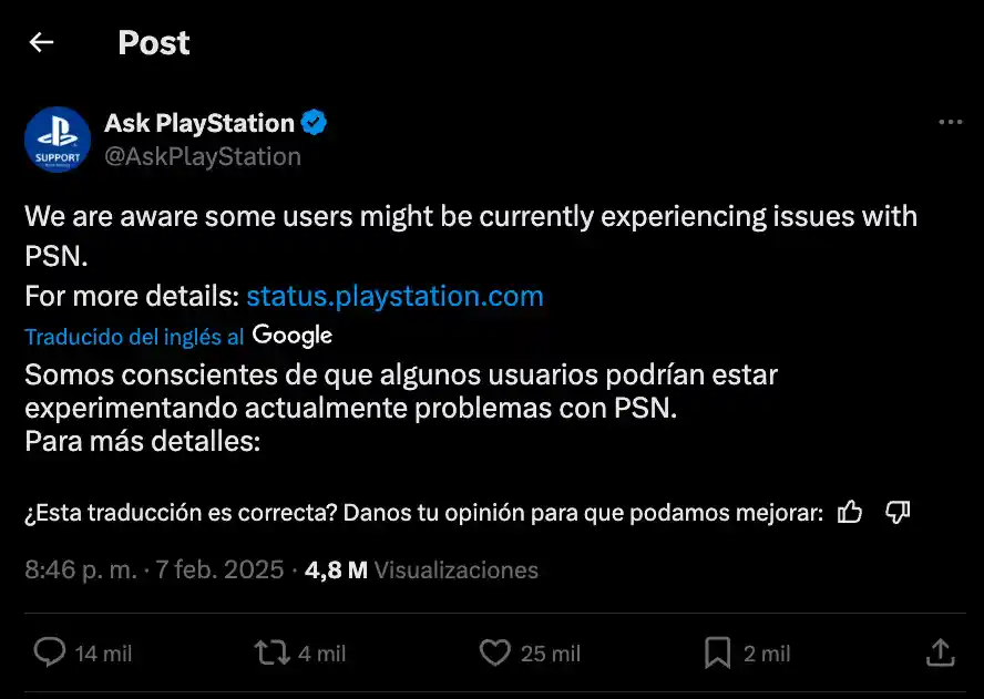 PSN cae jugamer